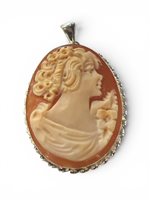 Pendant Mandile 1922 Woman Cammei  in Silver Conchiglia 2MCICM236 - 2MCICM236